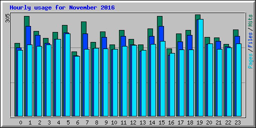 Hourly usage for November 2016