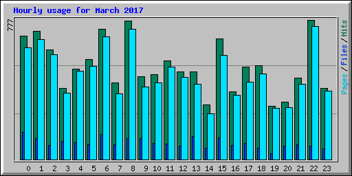 Hourly usage for March 2017