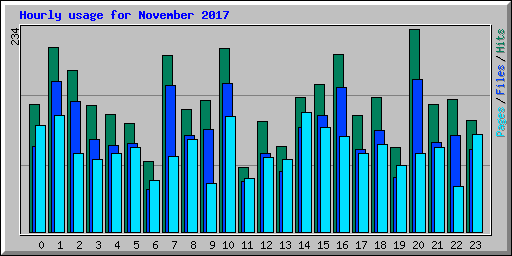 Hourly usage for November 2017