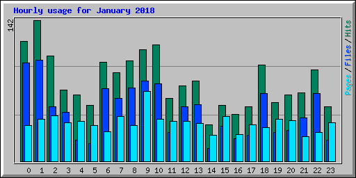 Hourly usage for January 2018