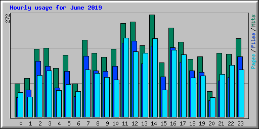 Hourly usage for June 2019
