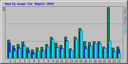 Hourly usage for August 2019