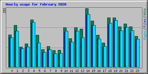 Hourly usage for February 2020