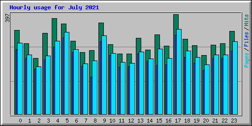 Hourly usage for July 2021